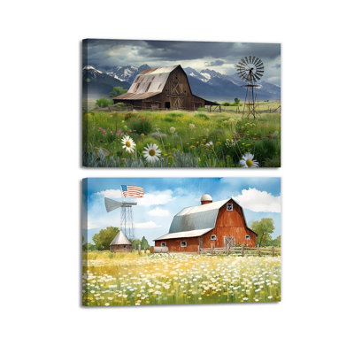2 Piece Wrapped Canvas Wall Art