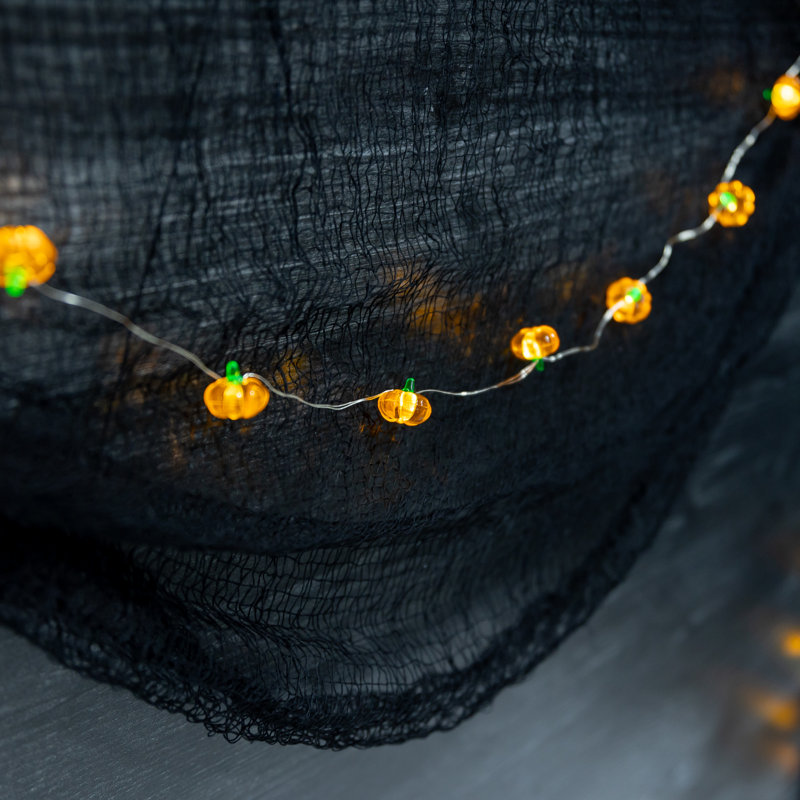 Jarnell Battery Operated String Lights with Pumpkin Motifs