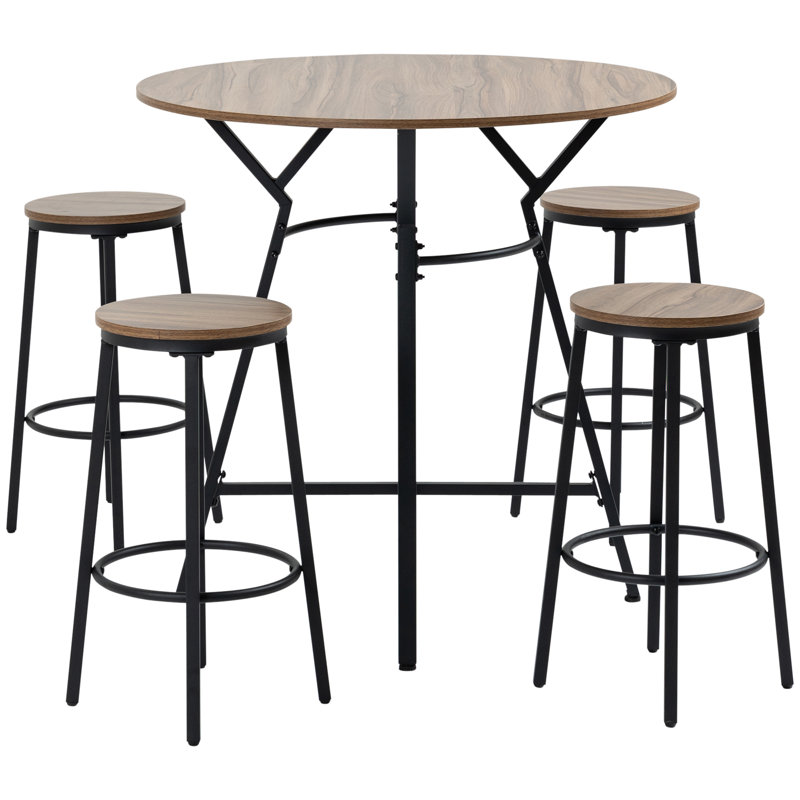 Perino 4 - Person Four Leg Dining Set, Light Brown