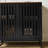 Cabinet With Slatted Grille Striped Door, Modern Style Cabinet, High-Quality MDF And Metal Leg