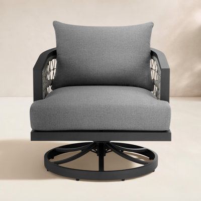 Evalyn Swivel Metal Outdoor Lounge Chair