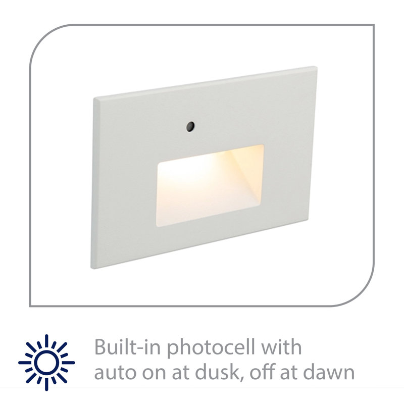 White Dimmable LED Metal Step Light with Photocell