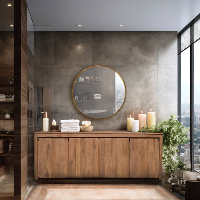 Solid Wood Freestanding Bathroom Cabinet