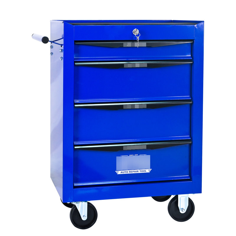 20 po, acier, coffre à 4 outils, glissières de tiroir à roulement, roues universelles, serrure à clé, surface de rangement sécuritaire pour outils