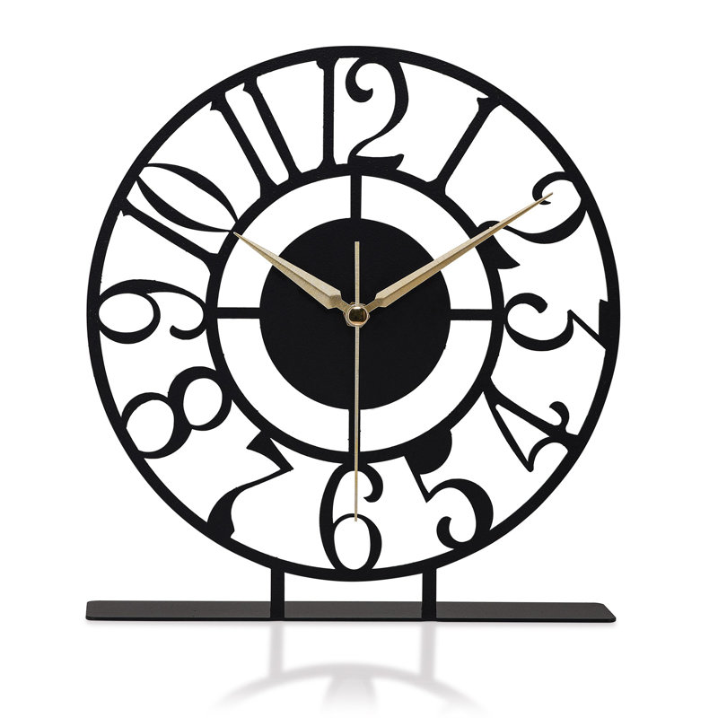 Horloge décorative noire élégante, 9,8 po de diamètre | Fabrication 100% métal, épaisseur: 0,06 po | Mécanisme silencieux, fonctionne avec 1 pile AA (non incluse) | Parfait pour la décoration de la maison ou du bureau, montre élégante et fonctionnelle