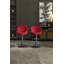 Ensemble de 2 tabourets de bar réglables avec dossier et repose-pieds, chaises de bar à hauteur de comptoir pour la cuisine, pub -RED