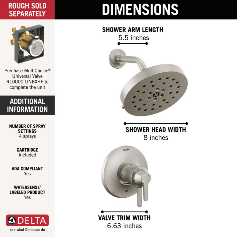Galeon Shower Faucet, Lumicoat Stainless