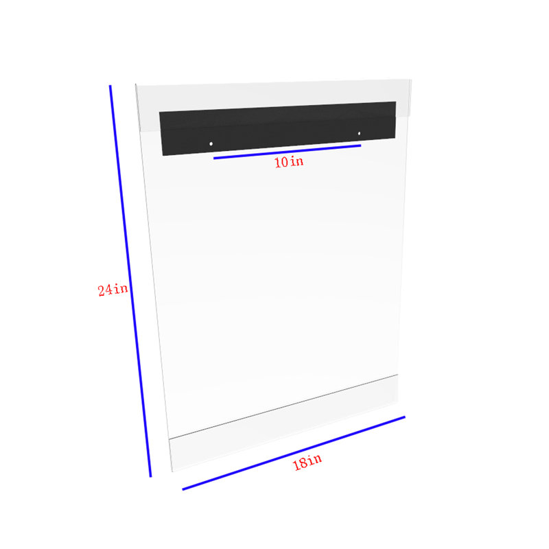 Clear Frameless Plexiglass Acrylic Wall Poster Frame with Slide-In Design Holds Prints, 18'' x 24''