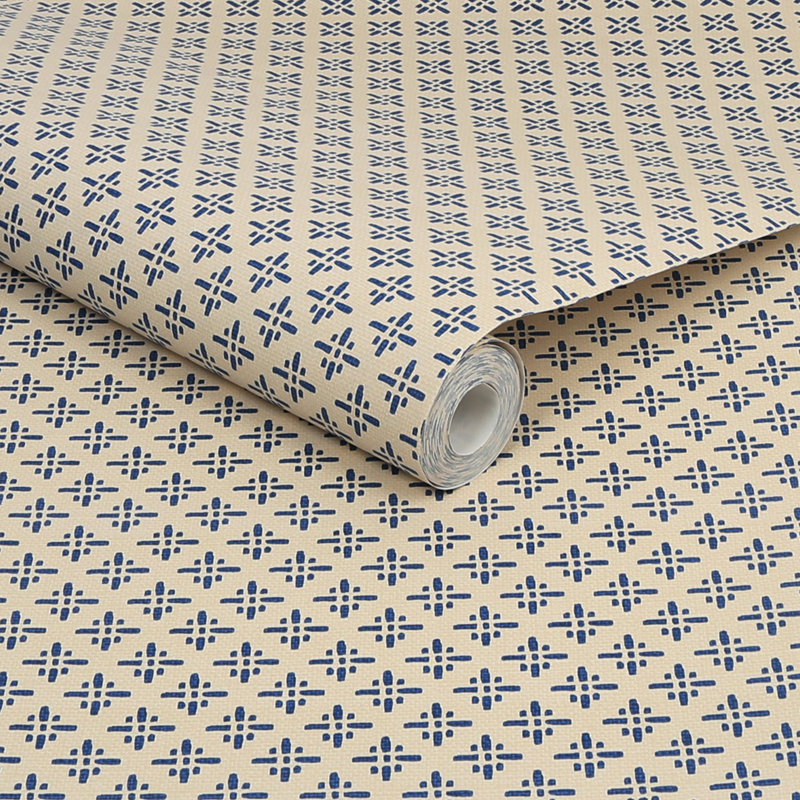 Geometric Wallpaper Double Roll, Blue