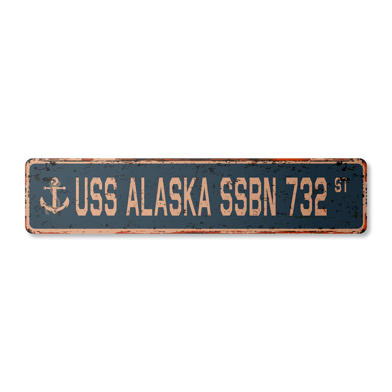 Plaque de rue en plastique robuste 732 po x 18 po Alaska Ssbn 732