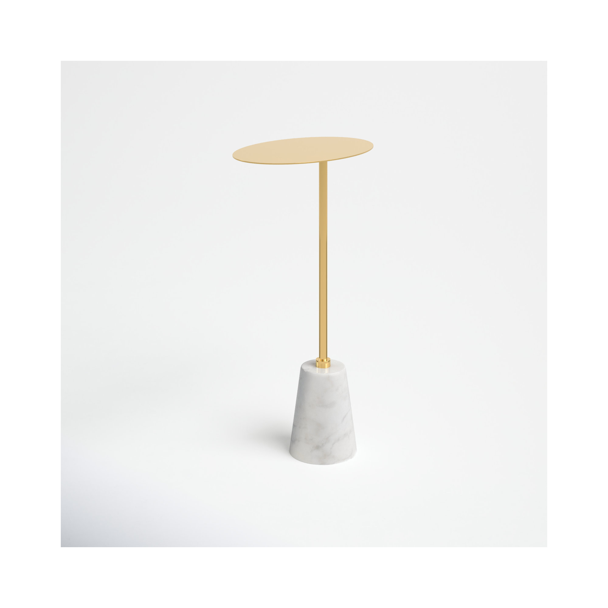Churchill End Table, White, Gold