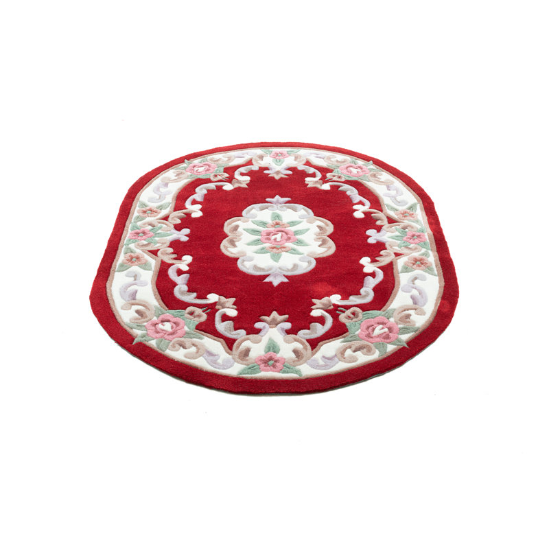 Costilla Hand Tufted Red Rug, Oval 120 x 170cm