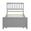 Lit plateforme gris avec lit gigogne - Fabrication solide pour les lattes de soutien de chambre à coucher-141858146