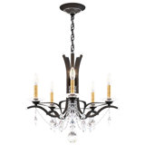 Vesca 5 Light 23in x 20in Chandelier in Ferro Black with Clear Heritage Handcut Crystals