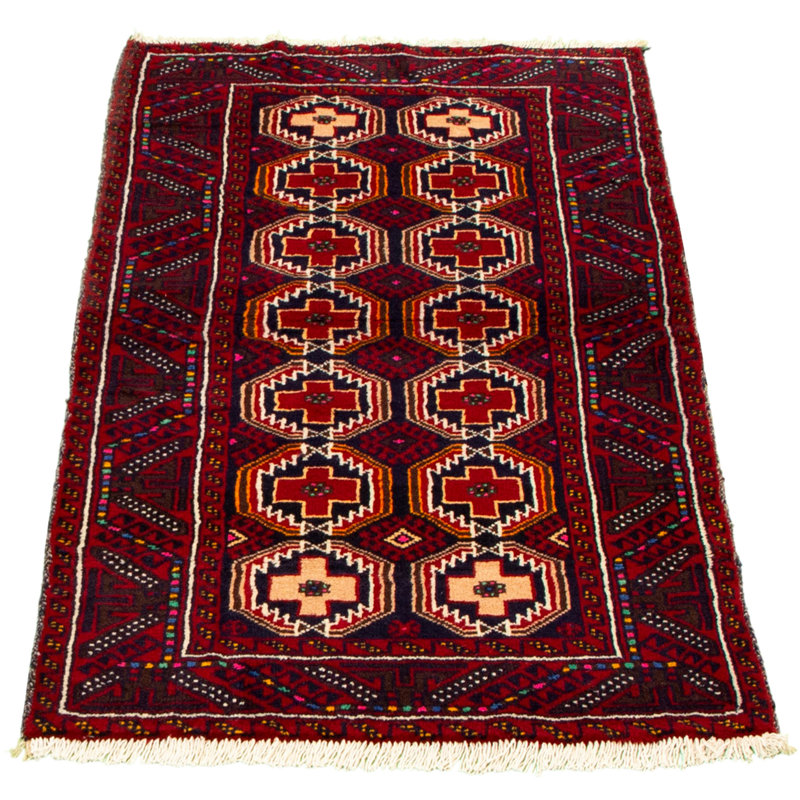 Tapis de couloir en Tapis décoratif laine noué à la main de conception unique 3 pi 2 po x 6 pi 8 po Bonnitta