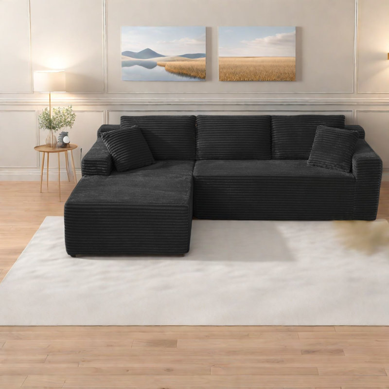 Canapés modulaires confortables en velours côtelé, sans assemblage, pour une vie moderne