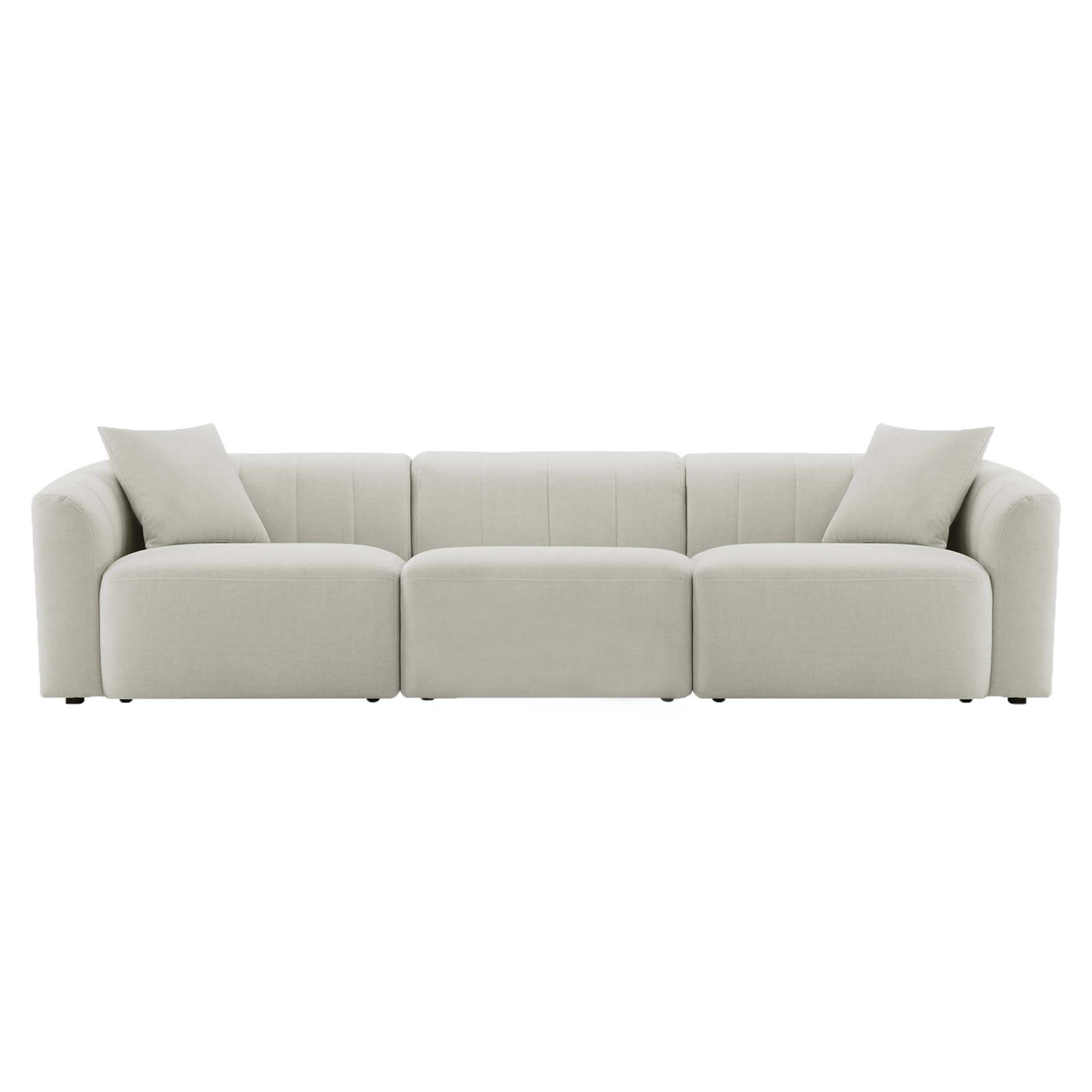 Augustine 122" 3 - Piece Modular Sofa, Luna Cream Performance Weave