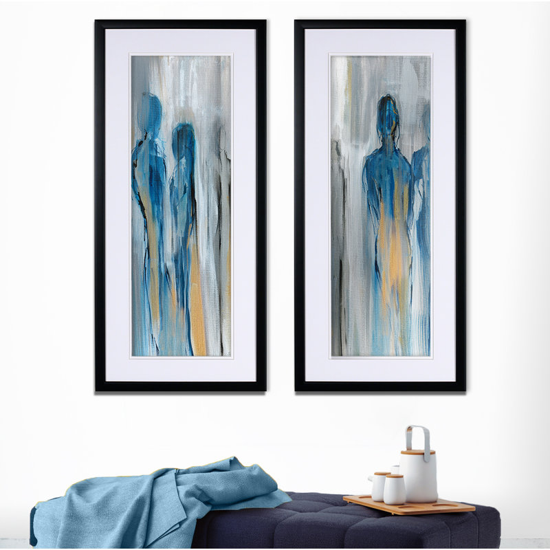 « juste une mémoire », ensemble de 2 reproductions de peintures à l’acrylique encadrées