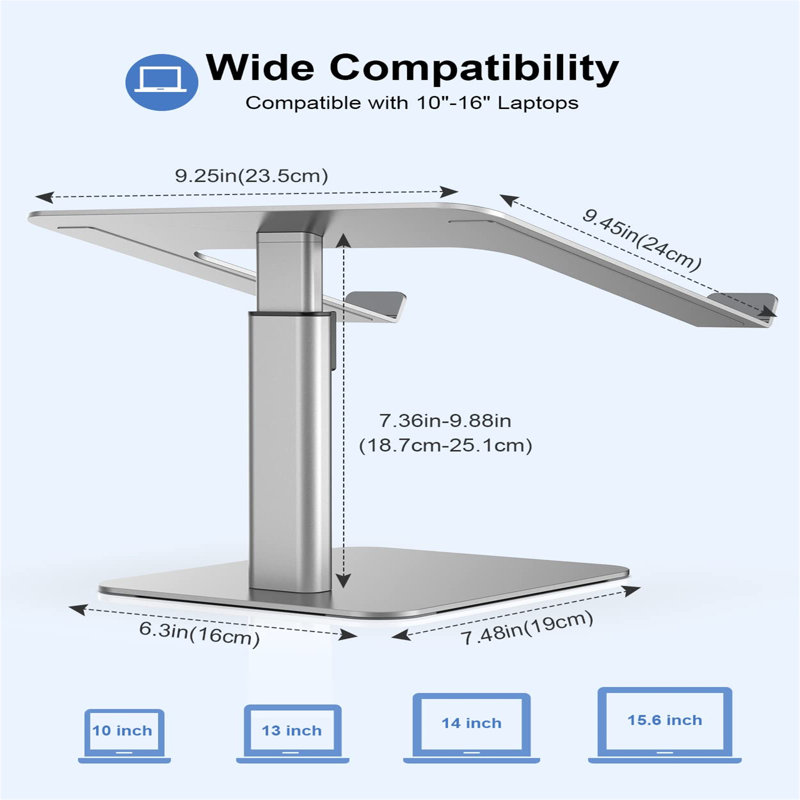 Metal Monitor Stand, Silver
