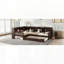 Lit plateforme en L avec lit gigogne, tiroirs de rangement et tablettes-1098921416