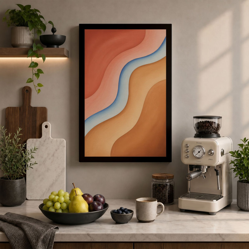 Flowing Horizon Minimalist - Wrapped Canvas, 24x16 - 61.0 x 40.6 cm, Sage Border