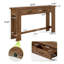 Console 63 po en bois massif, table d'entrée avec 2 tiroirs