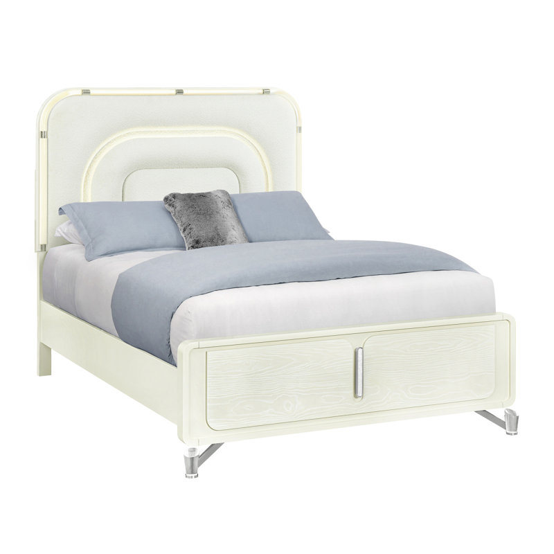 Grand lit Nora Beige avec DEL, Queen