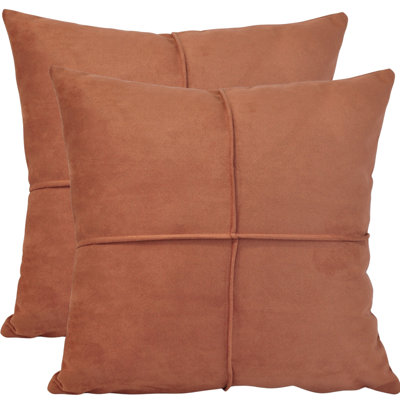MicroSuede Throw Pillow , Faux Suede Cushion (Pack of 2)