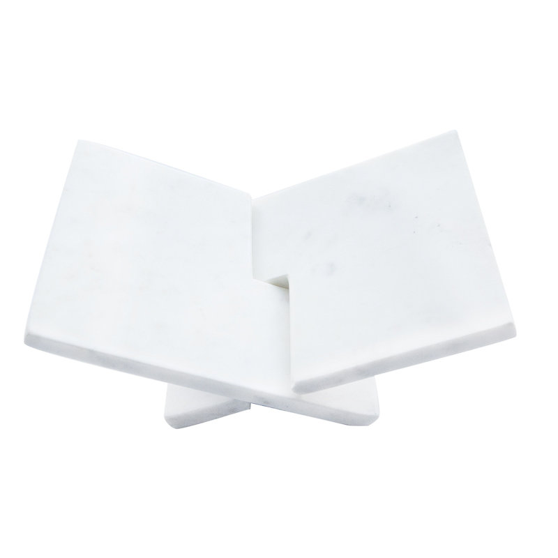 Porte-livre décoratif en marbre Noya, Blanc