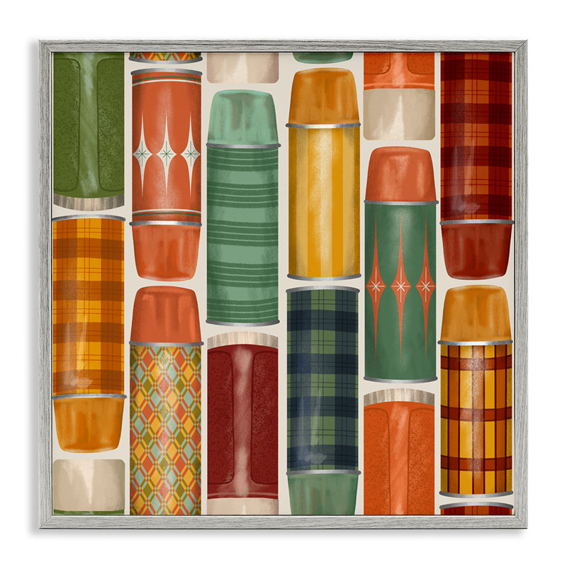 «Retro Designs Fall Thermos», estampe numérique, conception de Jilly Jack Designs, Estampe numérique Farmhouse