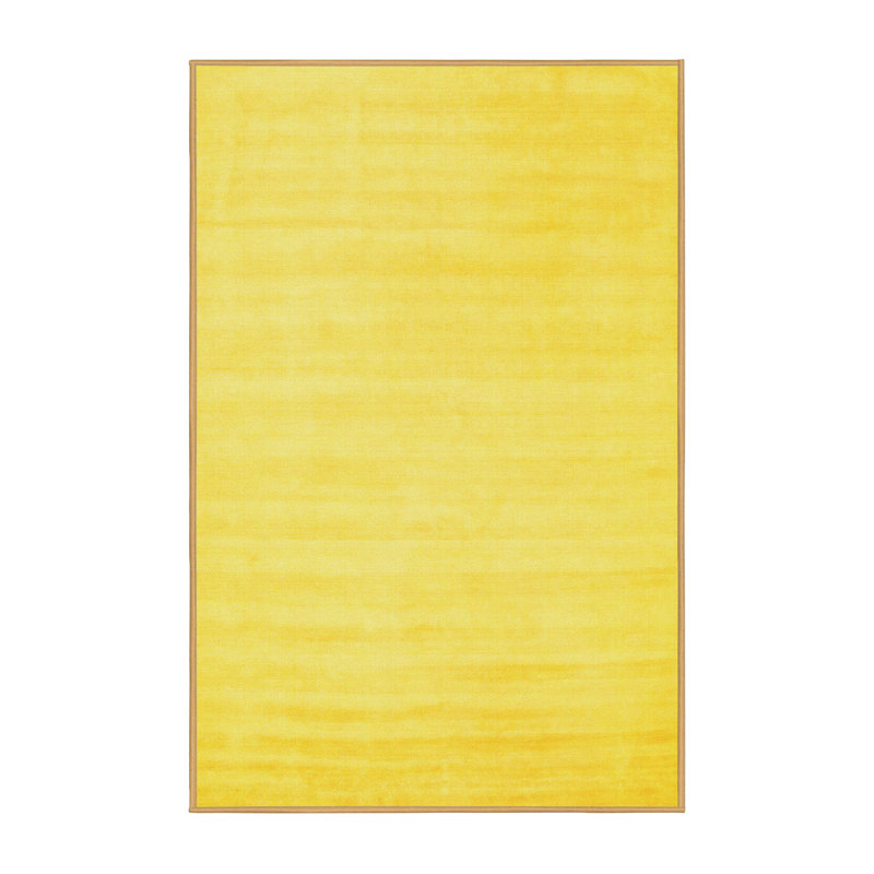 Tapis contemporains jaunes lavables à la machine 66, Rectangle 8 pi x 12 pi
