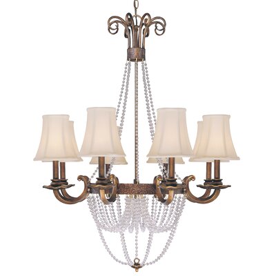 8-Light Shaded Wagon Wheel Chandelier -  Classic Lighting, 81028 CPB