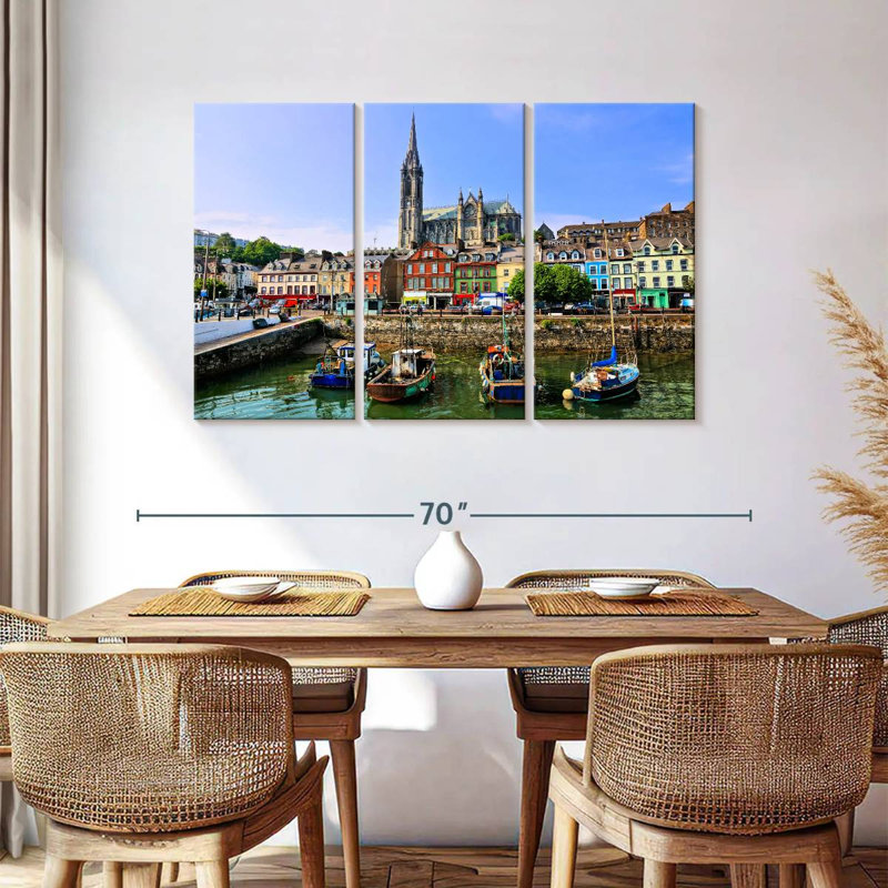 Bateaux du port de Sebbie Cobh, H 36 po x l 57 po
