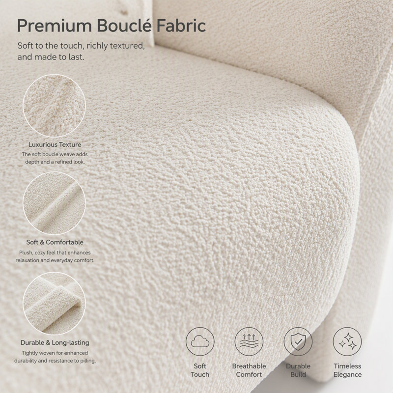 Fauteuil d'appoint 34 po Boucle Cloud, Beige