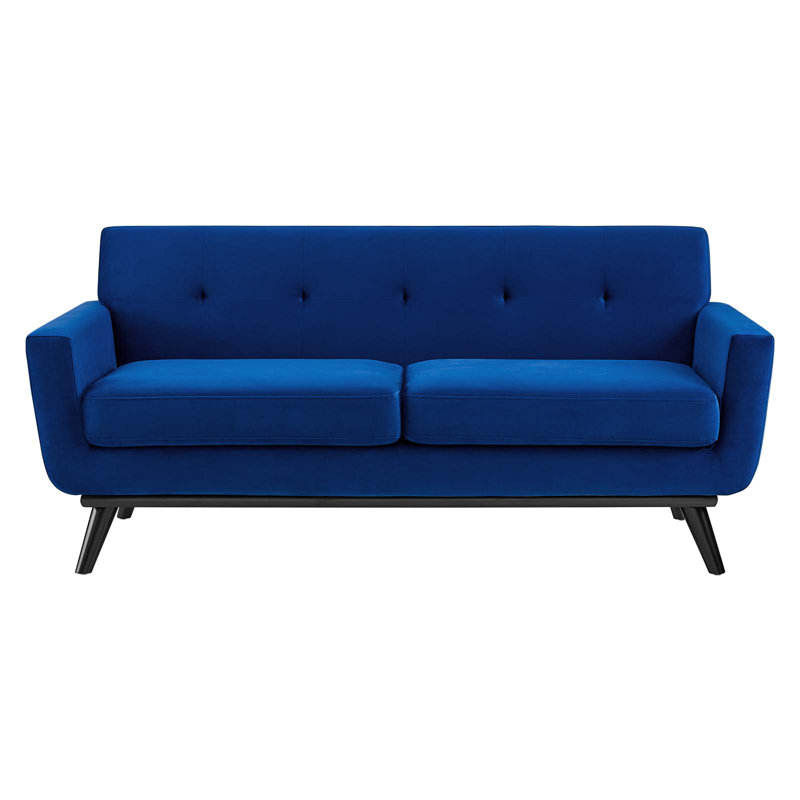 Modway Engage Performance Velvet Loveseat, Navy Velvet