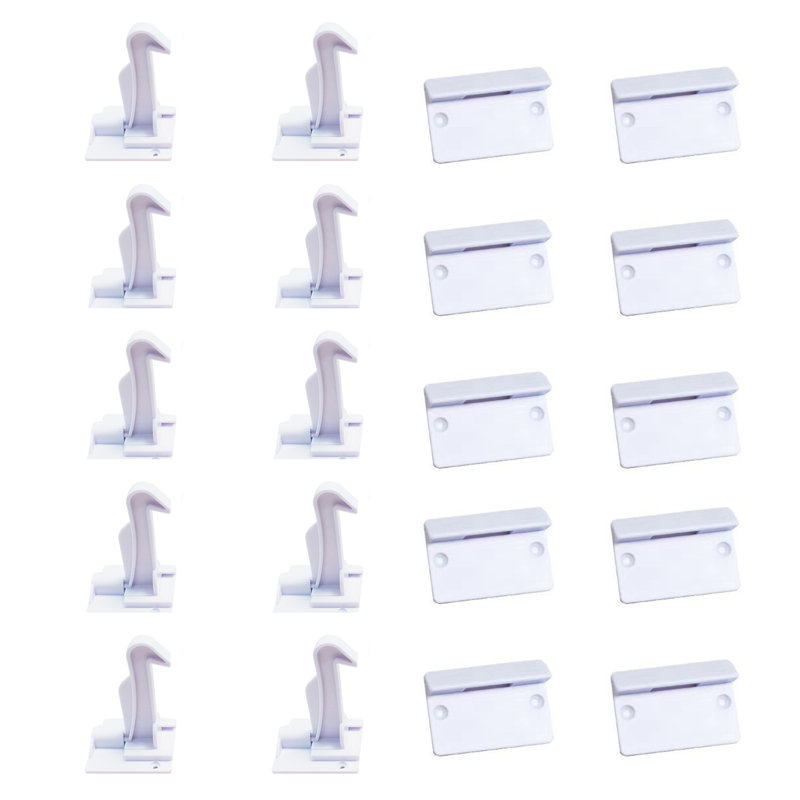 10 pièces Verrou de tiroir invisible auto-adhésif sans outils Armoire de verrouillage de sécurité pour enfants