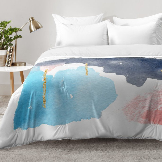 Social Proper Modern & Contemporary Abstract Comforter Set, Full/Queen Comforter + 2 Standard Shams