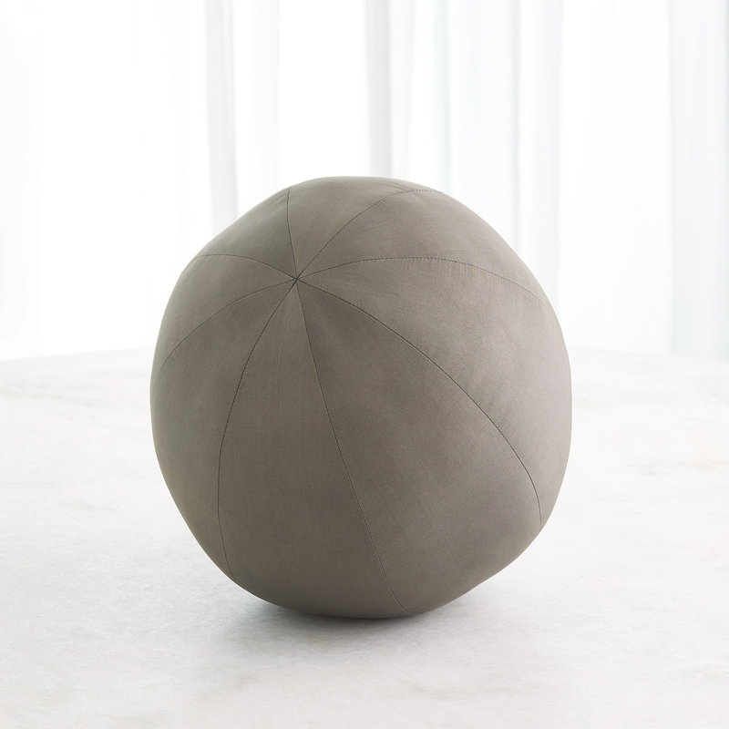 Silk Circular Pillow Cover & Insert, Gray