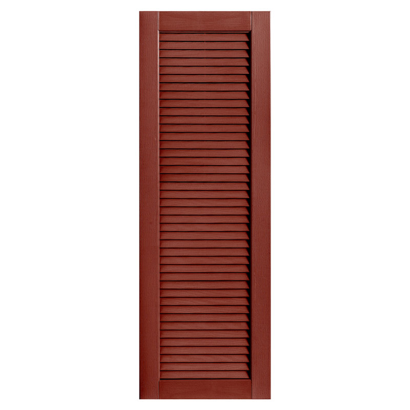 Paire de volets à persiennes droites, 50 po, 16 po, rouge