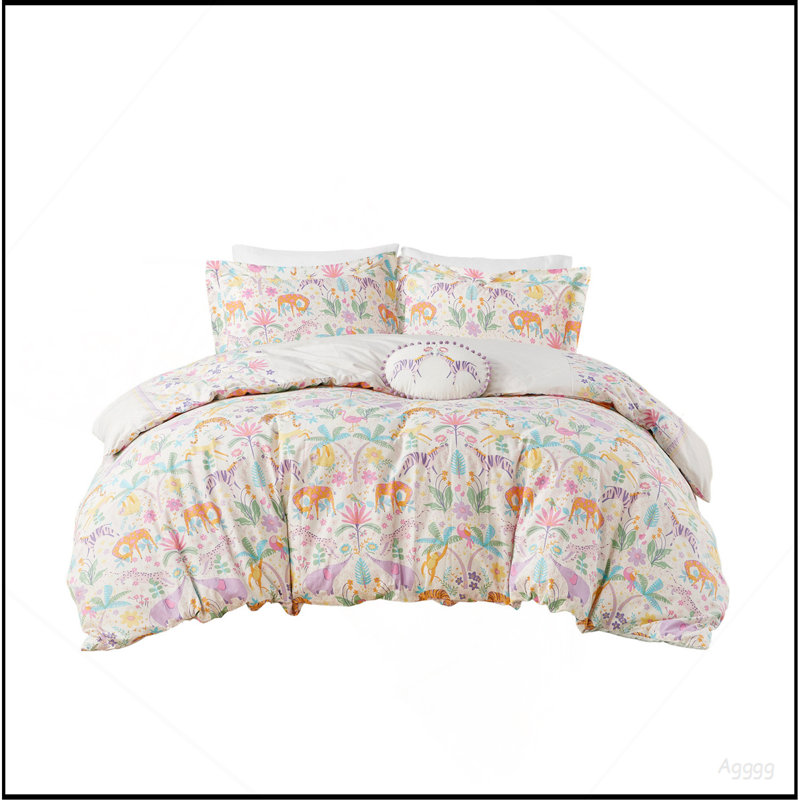 Ensemble de housse de couette réversible en coton simple avec coussin décoratif, Twin Duvet Cover + 2 Standard Shams