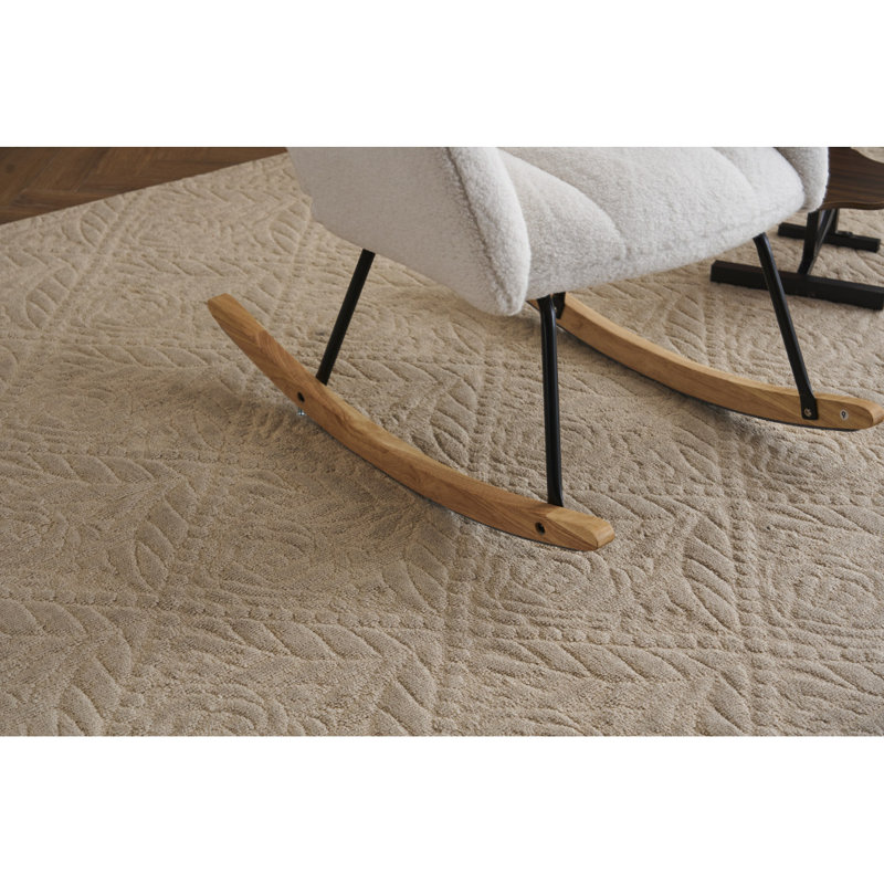 Fauteuil oscillant rembourré Teddy, Ivoire ivoire