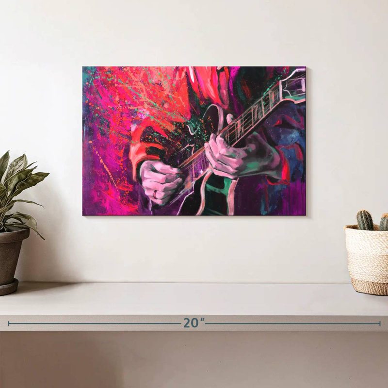 Abarca, coloré, guitare, jazz, H 8 po x l 12 po