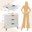 Ensemble de 2 tables de chevet modernes en bois cannelé avec 3 tiroirs, l 25,6 po x P 13,8 po x H 29,5 po, blanc-132144094