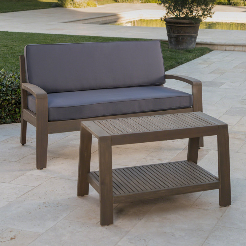 2 Piece Sofa Set with Cushions, Dark Gray, Gray