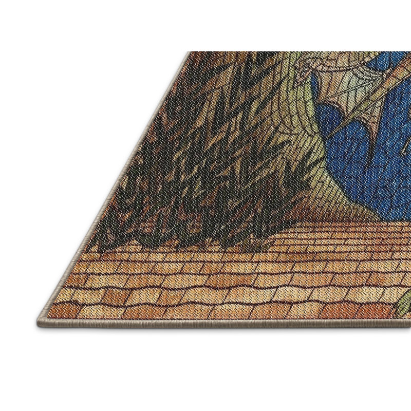 Tapis bleu / brun, Rectangle 5 pi x 7 pi