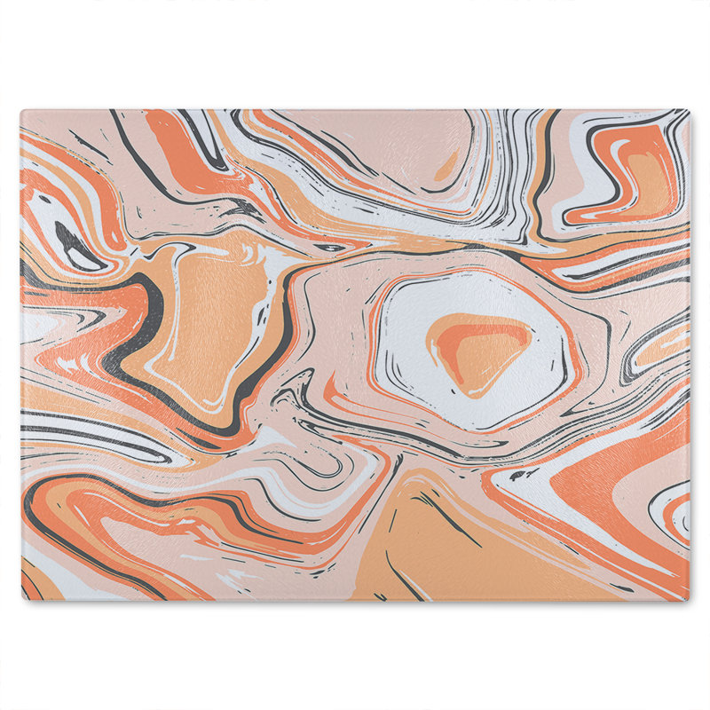 Marble Glass Chopping Board, 40cm L x 28cm W