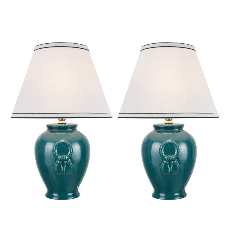 Alejandro Ceramic Table Lamp Lamp, Green