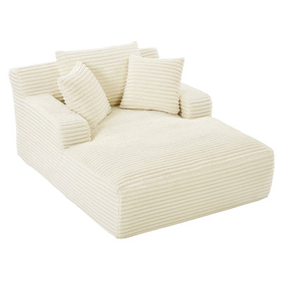Modern Corduroy Oversized Chaise Lounge Sleeper Sofa Cloud Couch Chair For Indoor Use