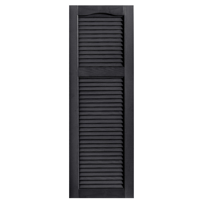 Paire de volets à persiennes style cathédrale, 61 po, 15 po, Noir