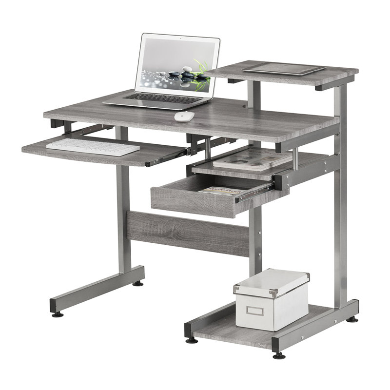 Bureau d'ordinateur Techni Mobile, gris, Gris